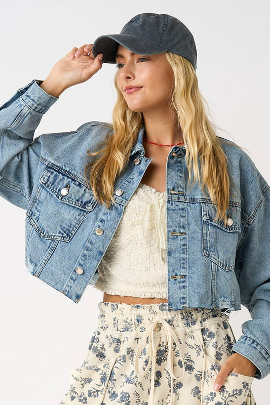 CROPPED DENIM JACKET