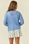 V-NECK OPEN KNIT SWEATER