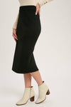 MIDI SWEATER SKIRT BLACK