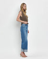 HIGH RISE CUFFED WIDE JEANS