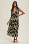 FLORAL SLEEVELESS MIDI DRESS