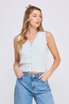 POINTELLE KNIT BUTTON UP