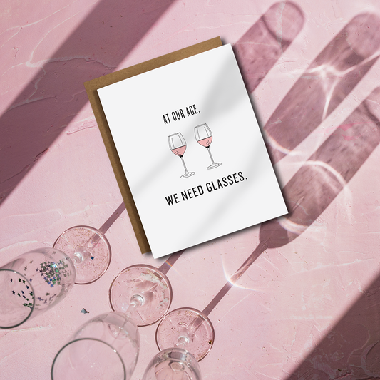 GLASSES OF WINE/ROSÉ BIRTHDAY CARD