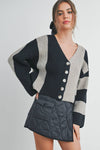 COLOR BLOCK CARDIGAN