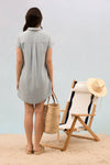 STRIPE CHAMBRAY MINI DRESS