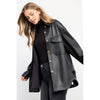 LEATHER BUTTON UP JACKET