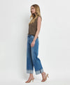 HIGH RISE CUFFED WIDE JEANS