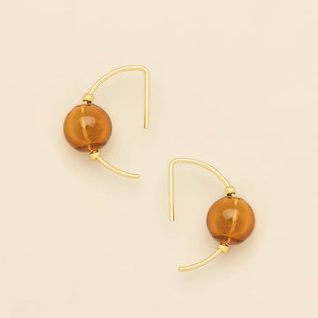 GLASS TOPAZ GOLD EARRINGS