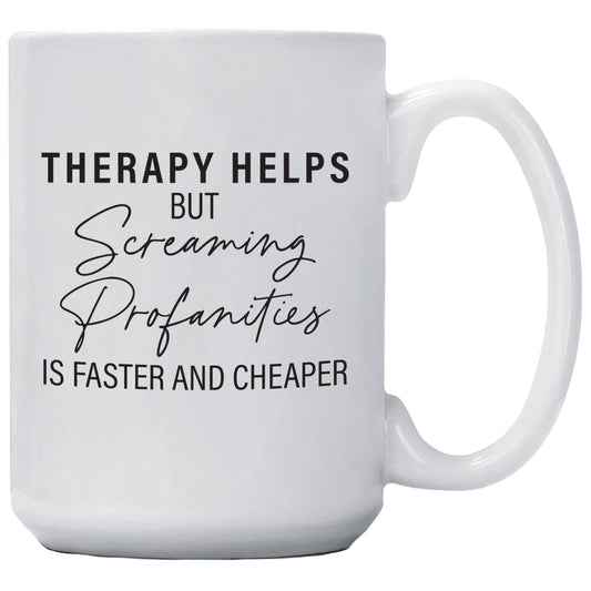SCREAMING PROFANITIES IS FASTER MUG