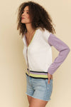 COLOR BLOCKED CARDIGAN