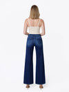DARK WASH KNIT WIDE JEANS