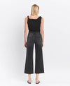 HIGH RISE RAW HEM BLACK JEANS