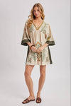 BOHO EMBROIDERED BABYDOLL DRESS