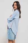 STRIPED TWILL BUTTON SHIRT