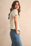 SHORT SLEEVE LACE BLOUSE