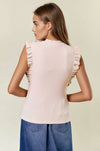 MOCK NECK RUFFLE TANK TOP