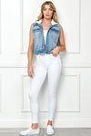 DENIM VEST REMOVABLE HOOD