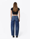 DARK WASH BARREL JEANS