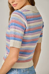 CROCHET STRIPE KNIT TOP