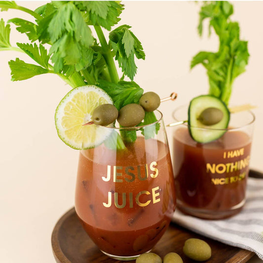 JESUS JUICE WINE GLASS