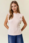 MOCK NECK RUFFLE TANK TOP