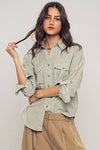 PINSTRIPE BUTTON-UP