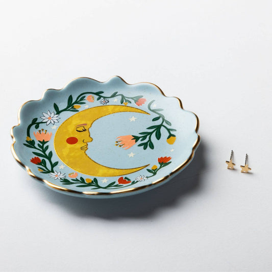 FLOWER MOON DISH & STUD SET