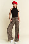 LEOPARD TROUSER RED PANEL