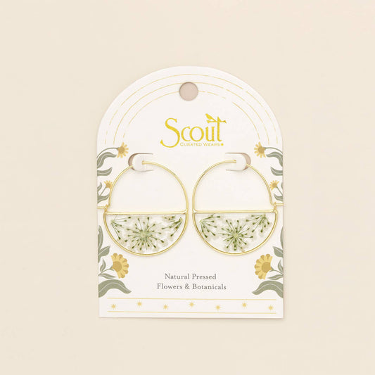PRESSED FLOWER HOOP EARRINGS