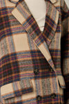 PLAID WOOL BLEND LONG COAT