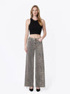 LEOPARD WIDE LEG JEANS