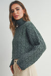 THICK BRAID TURTLENECK SWEATER