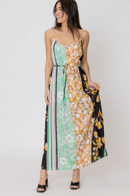 MULTI PRINT CAMI MAXI DRESS