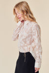 FLORAL SHEER JACUARD BLOUSE