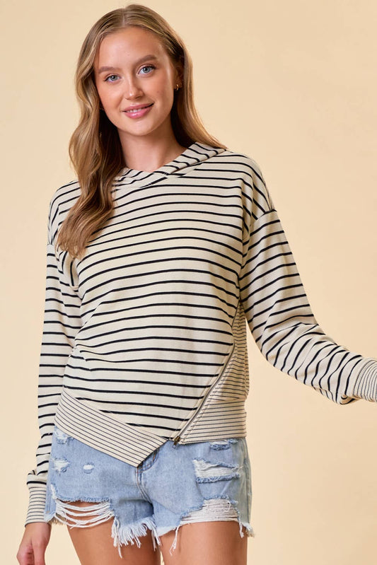 ASYMMETRICAL FLEECE HOODIE