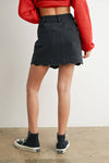 BUTTONED SCALLOP DENIM SKIRT