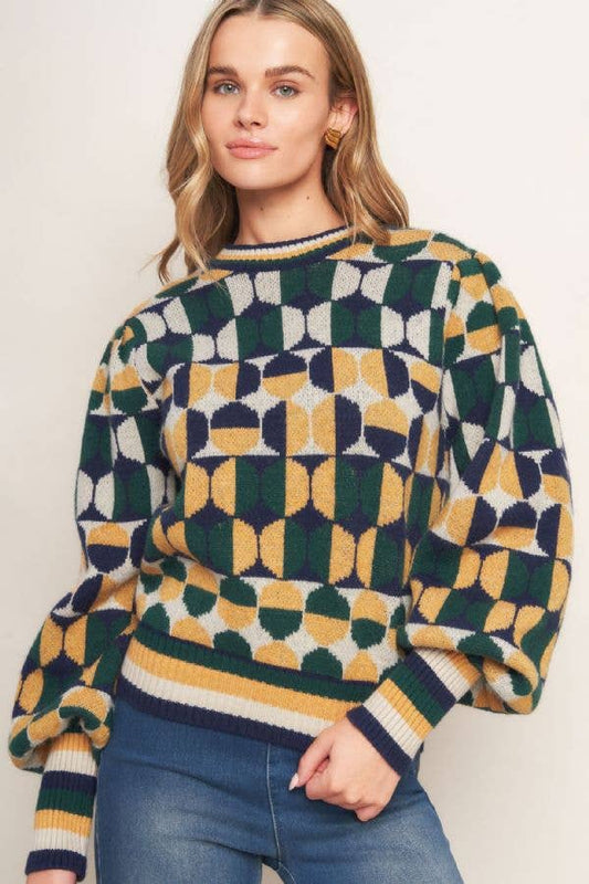 JACQUARD KNIT SWEATER