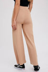 LATTE KNITTED WIDE LEG PANTS