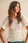 SHORT SLEEVE LACE BLOUSE