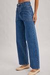 HIGH-RISE SEAMED POCKETS STRAIGHT LEG JEANS
