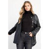 LEATHER BUTTON UP JACKET