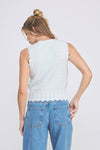 POINTELLE KNIT BUTTON UP