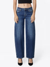 DARK WASH BARREL JEANS