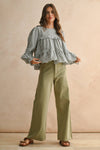 STRAIGHT WIDE LEG DENIM PANTS