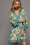 IKAT PRINT BELL SLEEVE DRESS