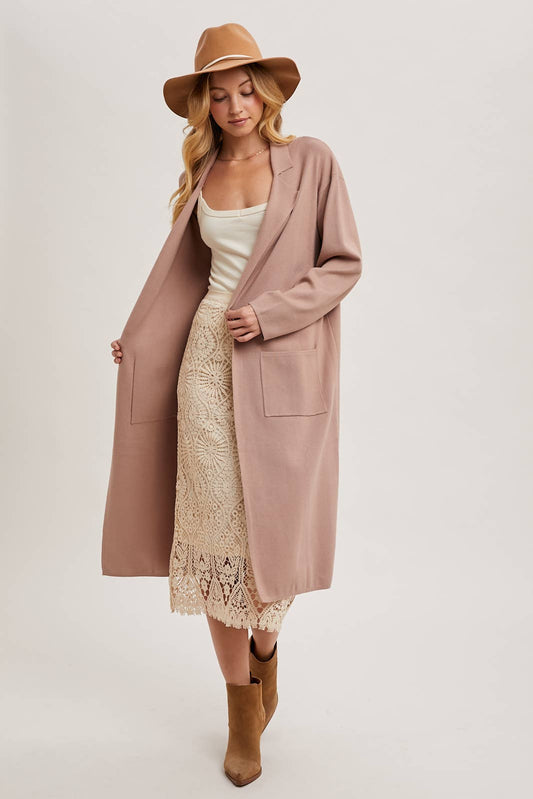 OPEN FRONT OVERSIZED LONG CARDIGAN