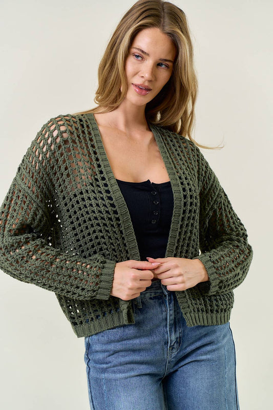 CROCHET CROPPED CARDIGAN