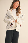 HORSE KNIT SWEATER CARDIGAN