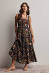 FLORAL TIERED MIDI DRESS