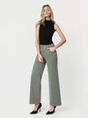 HIGH RISE SAGE DOUBLE BUTTON
